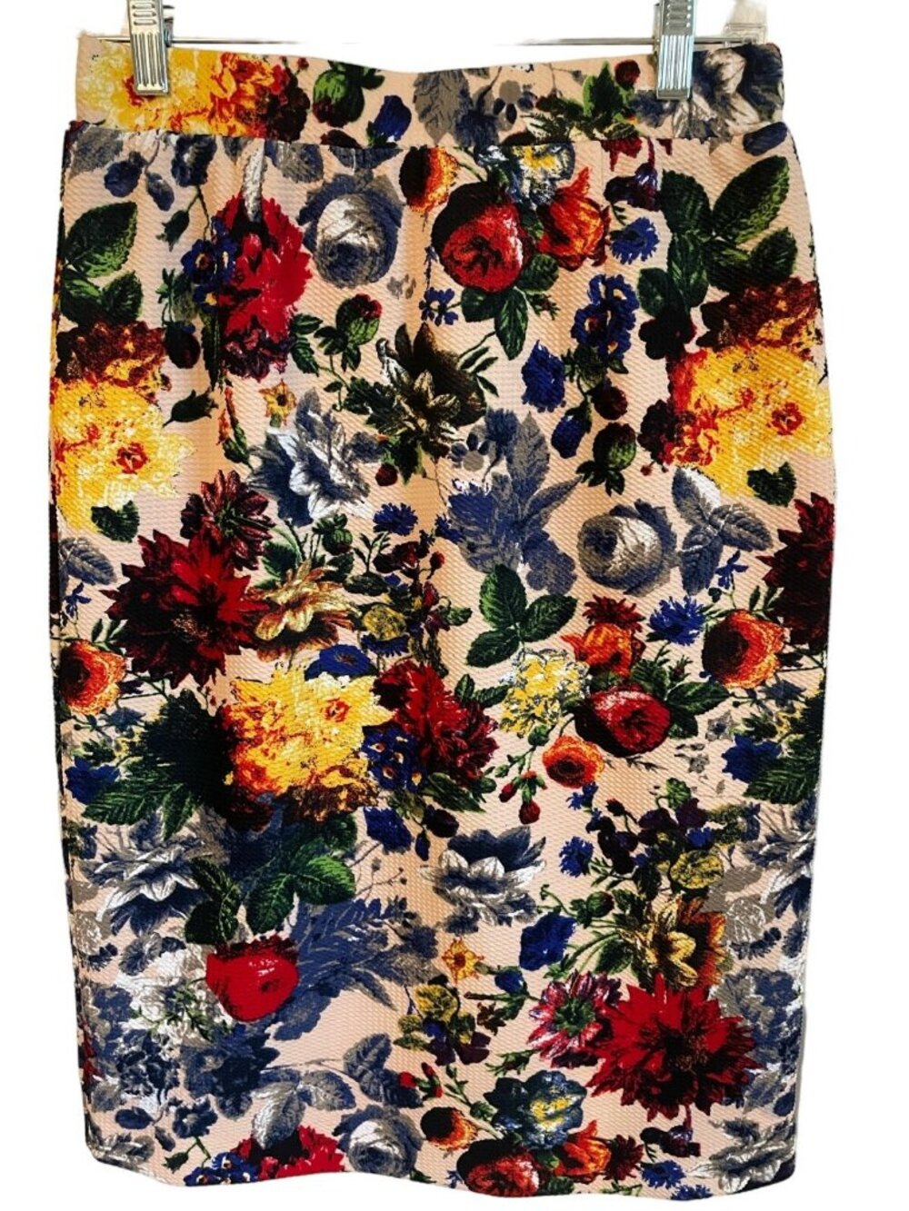 Pixley Floral Pencil Skirt Multicolor Stretch Lined Size M